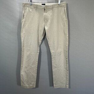 J Crew Pants Mens 34 484 Chino Pants Beige Cotton Stretch Pockets Straight Leg
